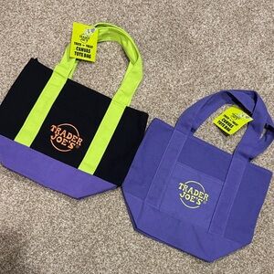 Black and Purple Tote Bag Duo